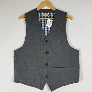 NEW Sovereign Code Men Tom Vest XL Heather Gray Plaid Lined Casual Office Preppy